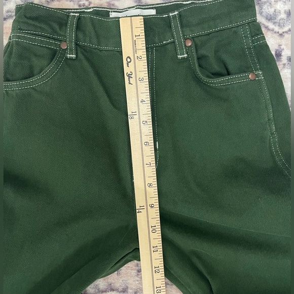 Reformation Cowboy High Rise Straight Jeans Emerald Green Size 24 - Picture 6 of 12